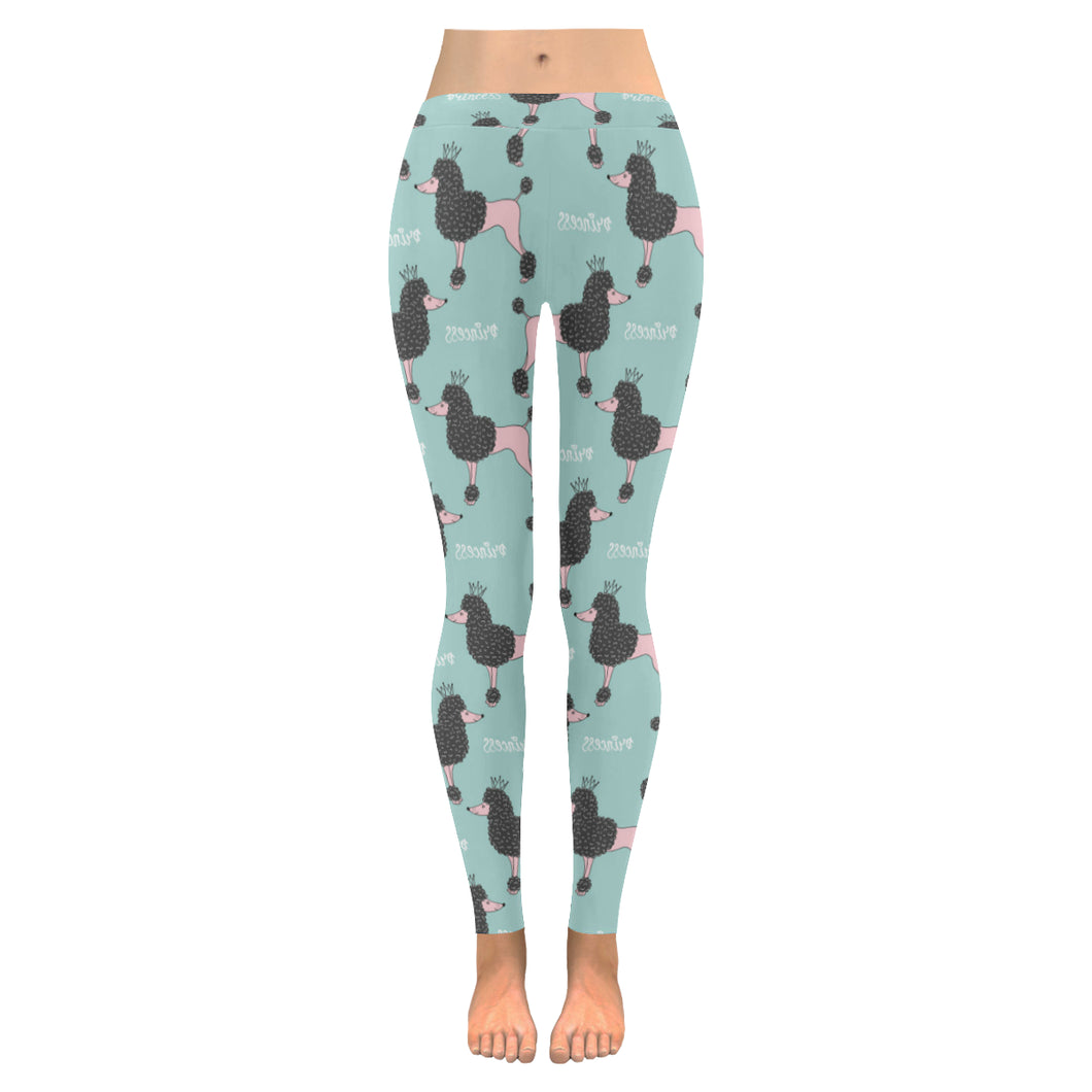 poodle dog green background Women's Legging Fulfilled In US
