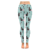 poodle dog green background Women's Legging Fulfilled In US