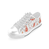 Watercolor Koi Fish Carp Fish pattern Men's Low Top Shoes White
