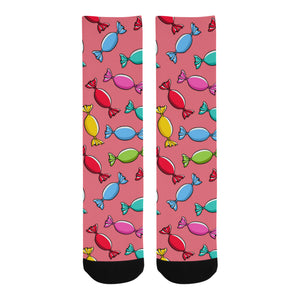 Colorful wrapped candy pattern Crew Socks