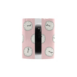 Clock pattern pink blackground Morphing Mug Heat Changing Mug