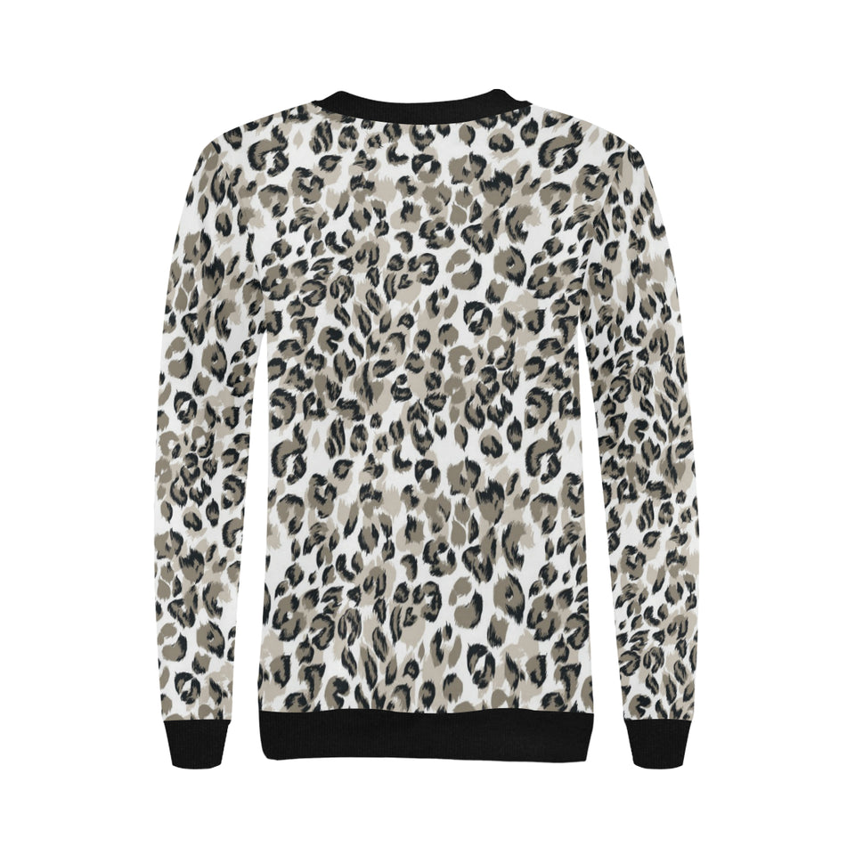 Leopard skin print pattern Women's Crew Neck Sweatshirt