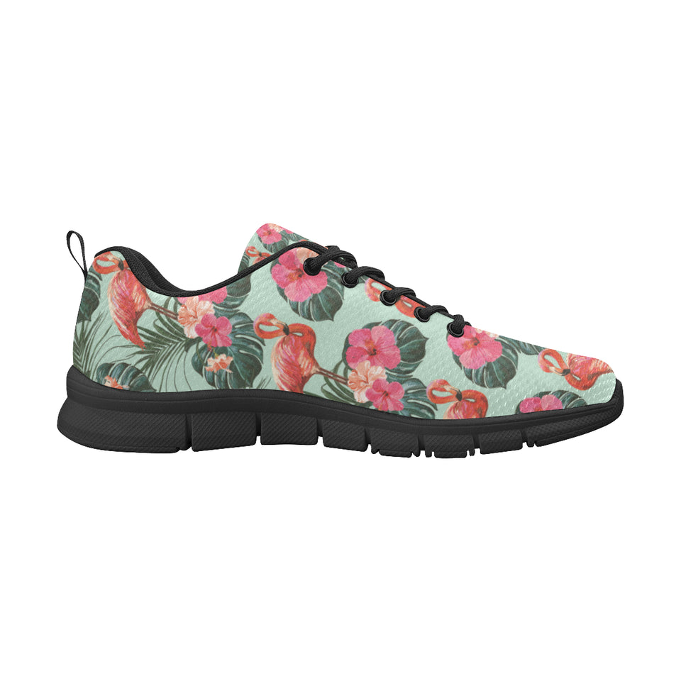 Beautiful flamingo tropical palm leaves hibiscus p Men's Sneaker Shoes