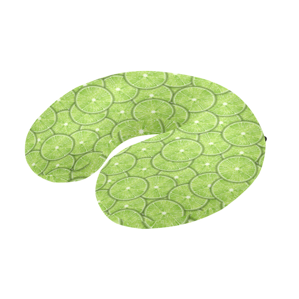 Slices of Lime pattern U-Shaped Travel Neck Pillow