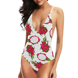 dragon fruits white background Women's One-Piece Swimsuit