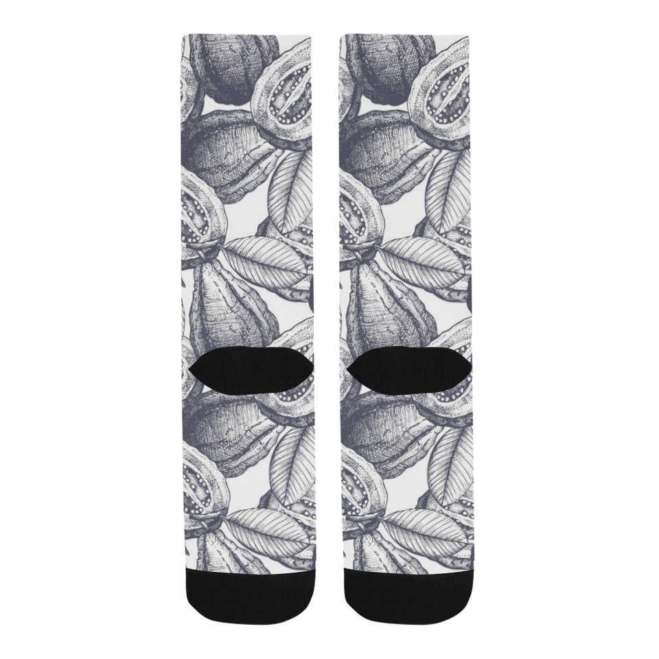 Guava tropical hand drawn pattern Crew Socks