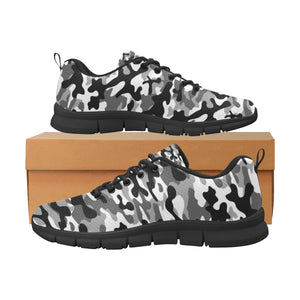 Black white camouflage pattern Men's Sneaker Shoes