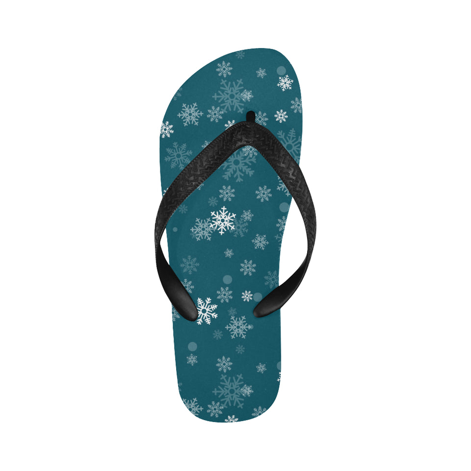 Snowflake pattern dark background Unisex Flip Flops