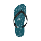 Snowflake pattern dark background Unisex Flip Flops