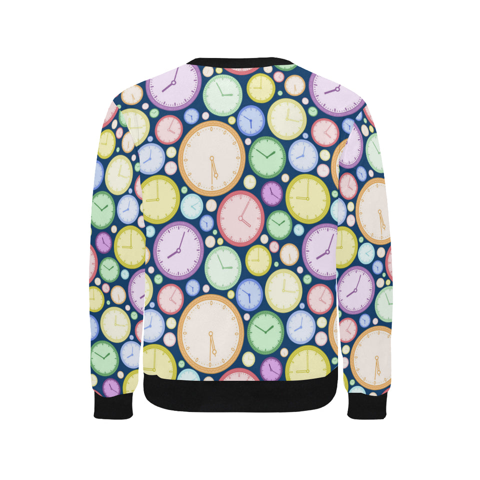 Colorful clock background Men's Crew Neck Sweatshirt
