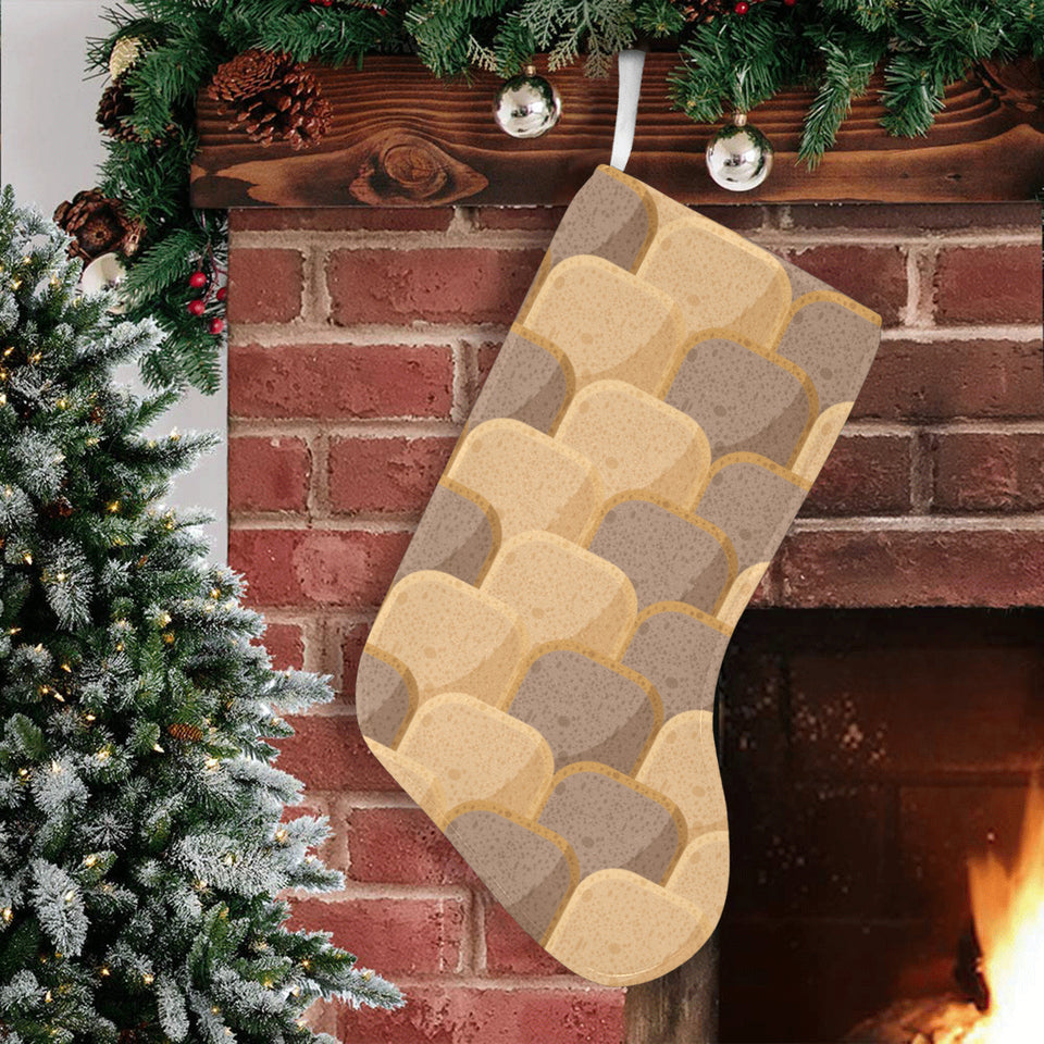 Bread Toast Pattern Print Design 04 Christmas Stocking
