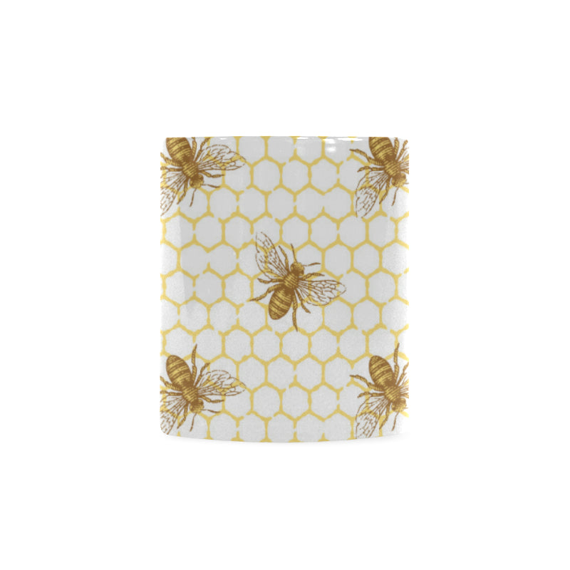 Bee honeycomb seamless design pattern Classical White Mug (Fulfilled In US)