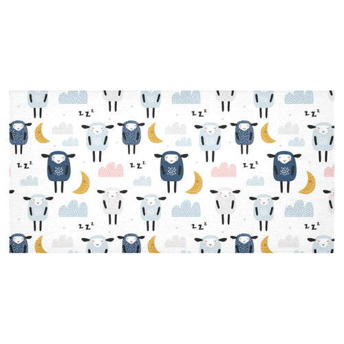 Cute sleeping sheep moon cloud pattern Tablecloth