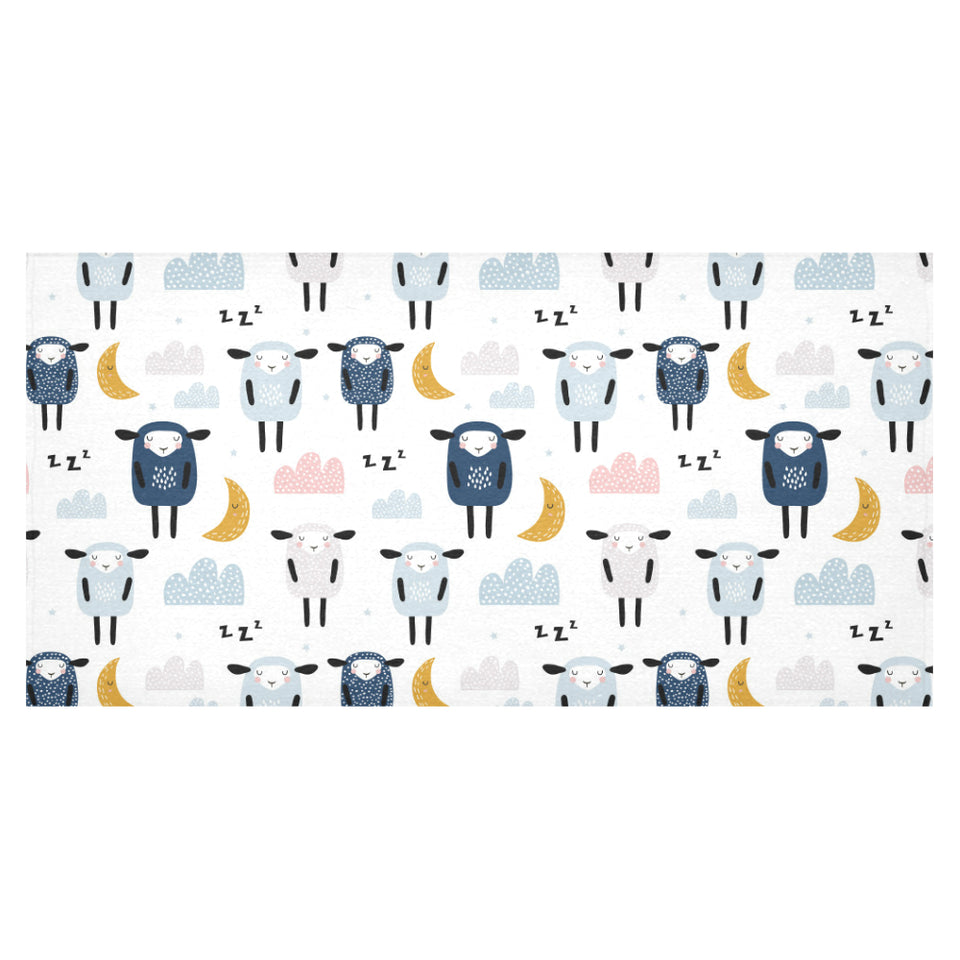 Cute sleeping sheep moon cloud pattern Tablecloth