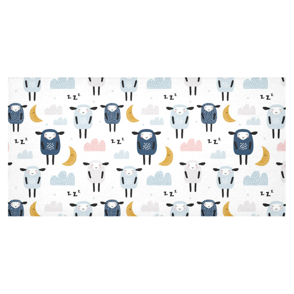 Cute sleeping sheep moon cloud pattern Tablecloth