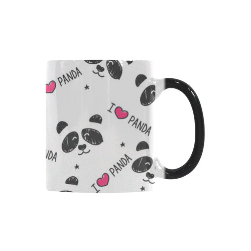 Hand Drawn faces of pandas pattern Morphing Mug Heat Changing Mug