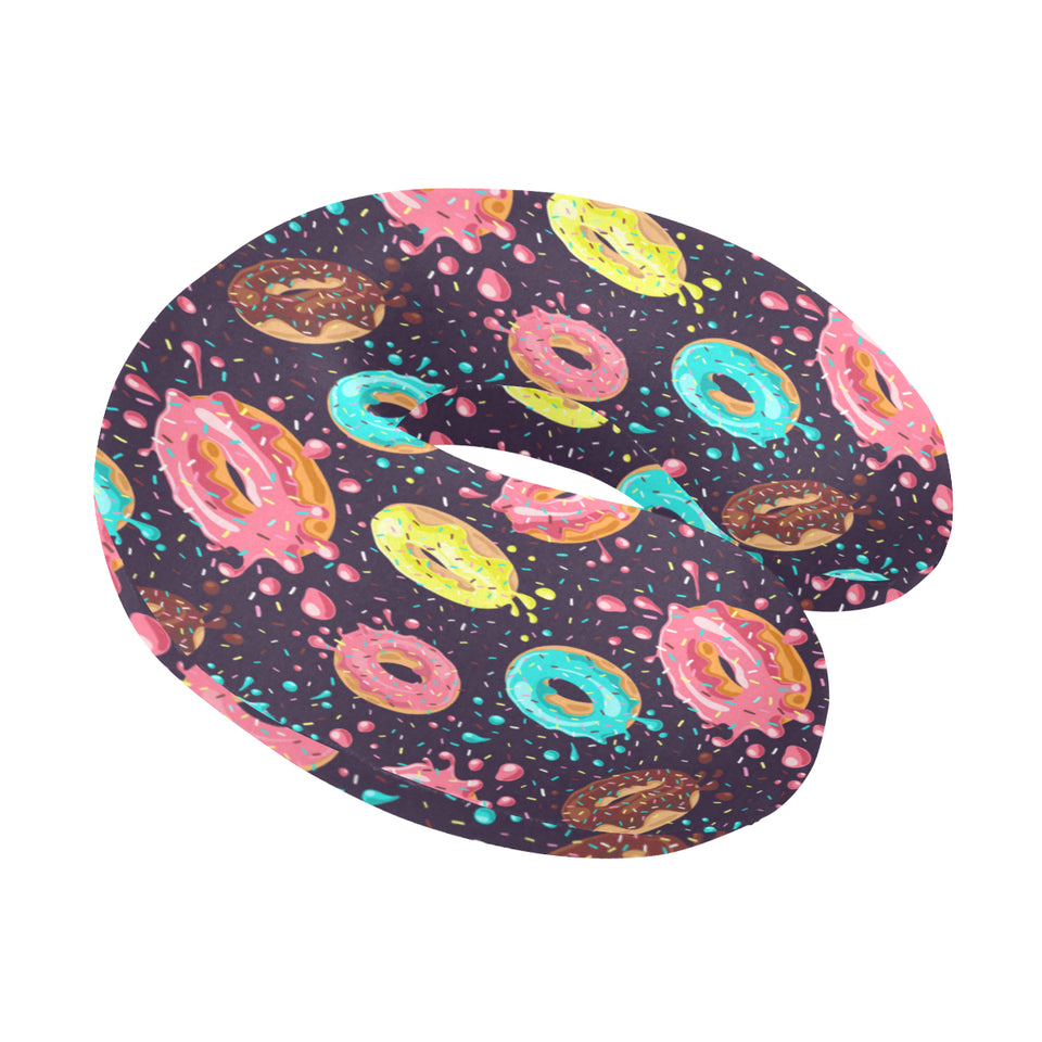 Colorful donut glaze pattern U-Shaped Travel Neck Pillow