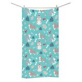 Christmas cute siberian husky puppie pattern Bath Towel