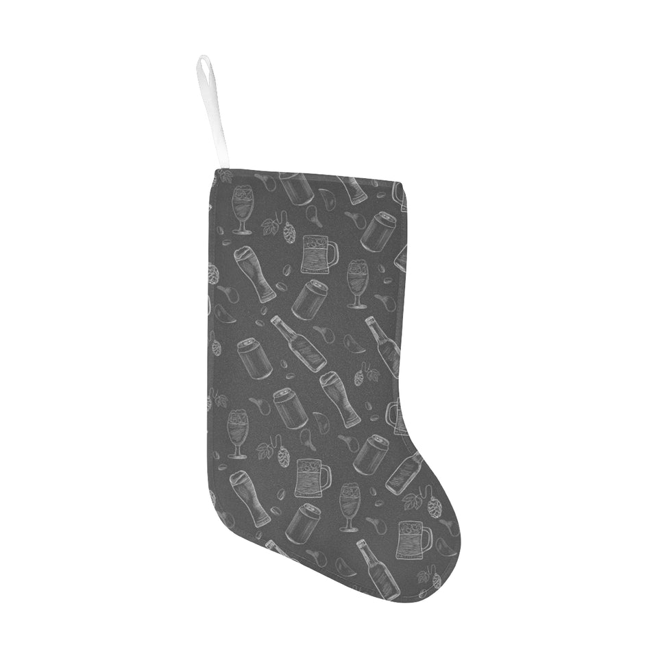 Beer hand drawn pattern Christmas Stocking