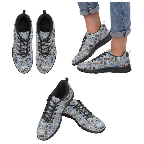 Skate Board Pattern Print Design 03 Women's Sneaker Shoes