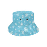 Snowflake pattern blue background Unisex Bucket Hat