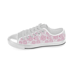 Sketch guava pattern Men's Low Top Shoes White