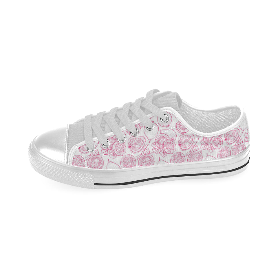 Sketch guava pattern Men's Low Top Shoes White