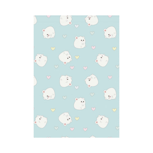 White cute hamsters heart pattern House Flag Garden Flag