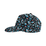 Skull flower roses leave pattern All Over Print Snapback Cap