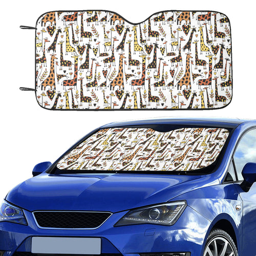 Giraffe Pattern Print Design 05 Car Sun Shade