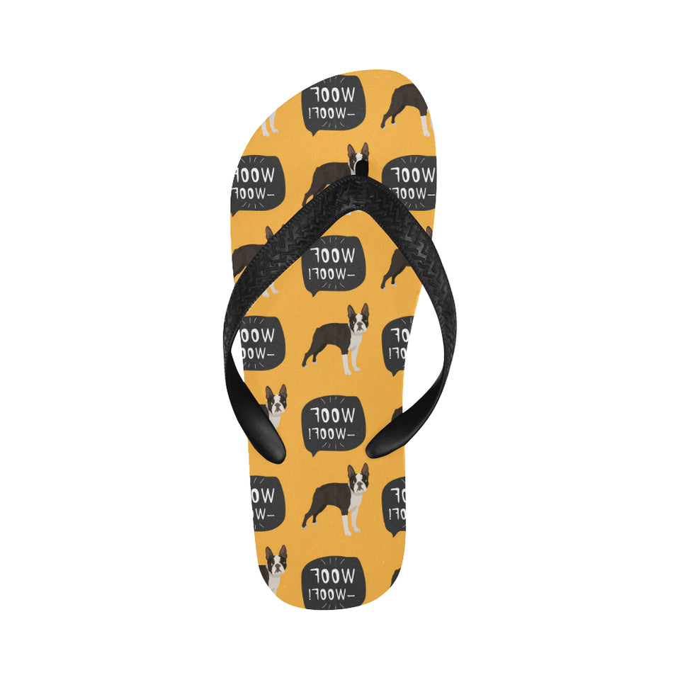 Boston terrier design pattern Unisex Flip Flops