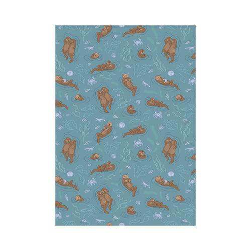 Sea otters pattern House Flag Garden Flag