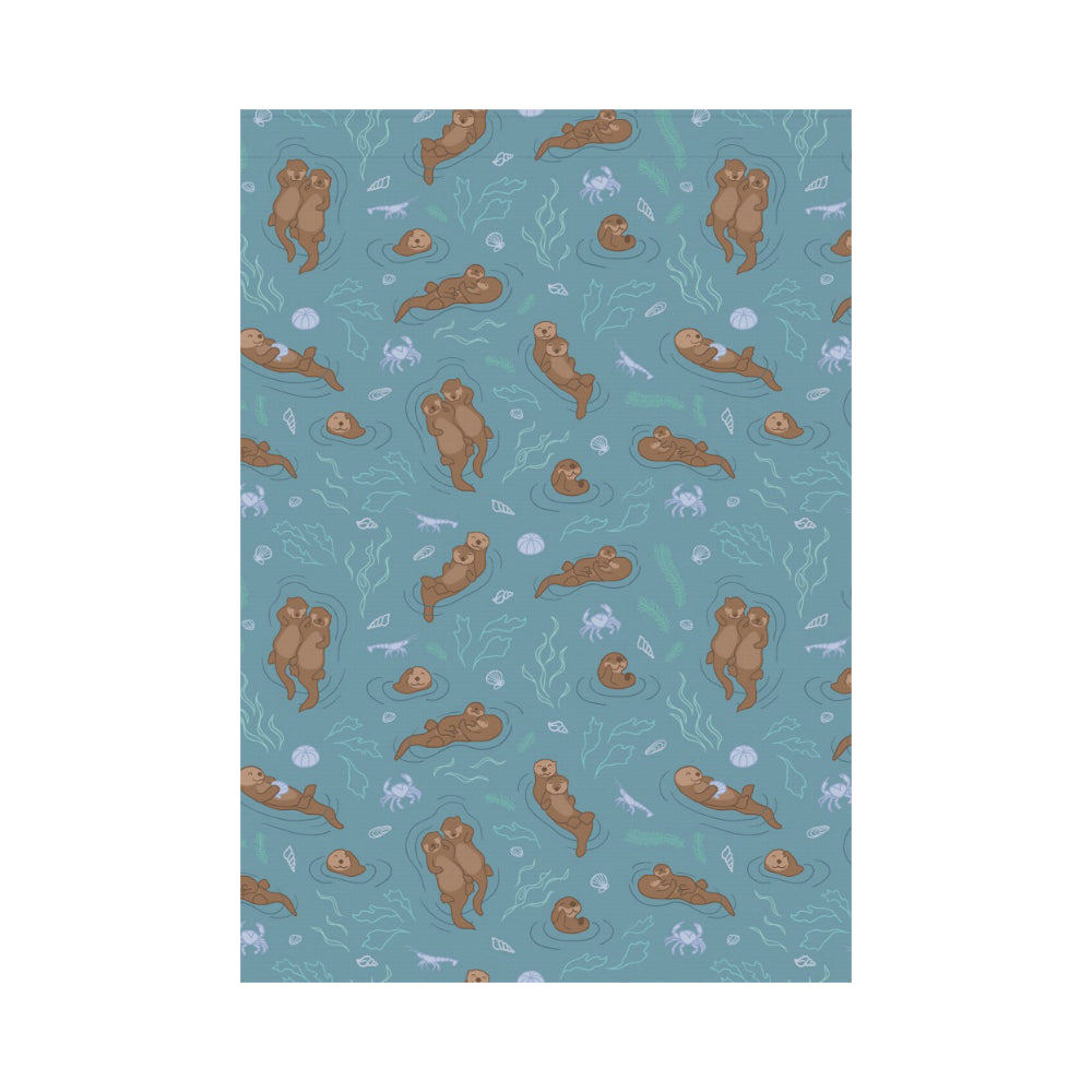 Sea otters pattern House Flag Garden Flag