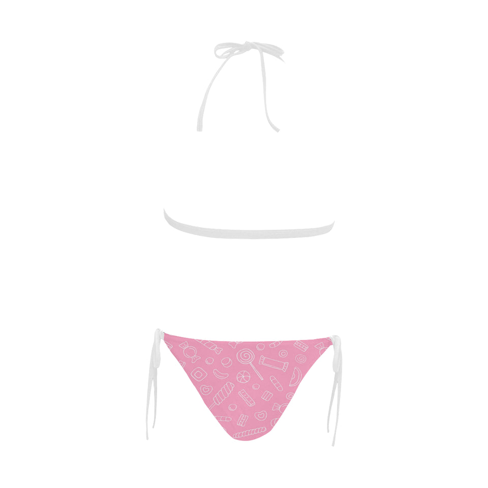 Sweet candy pink background Sexy Bikinis Two-Piece Swimsuits