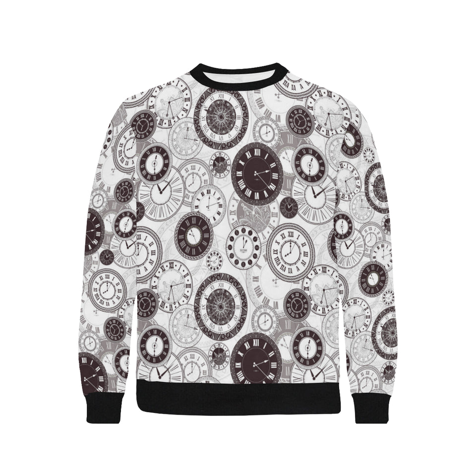 Classic vintage clock pattern Men's Crew Neck Sweatshirt