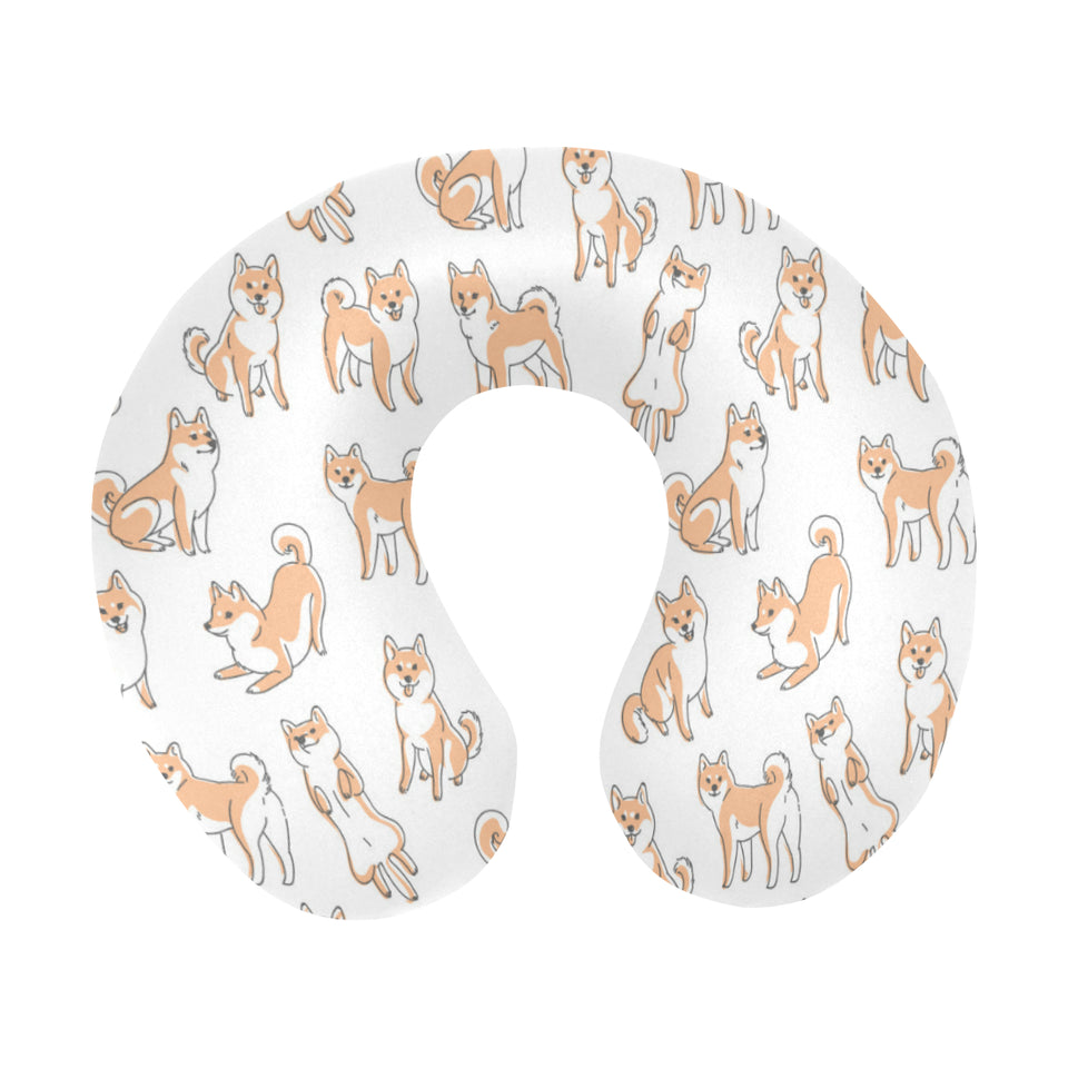 shiba inu dog pattern U-Shaped Travel Neck Pillow