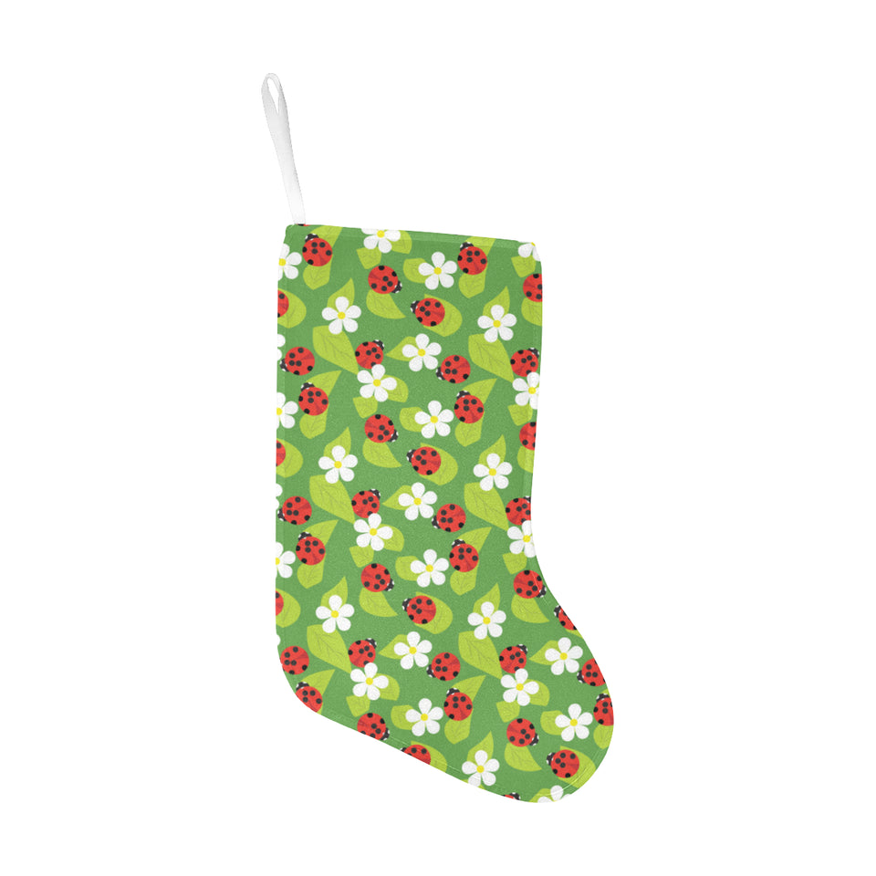 Ladybug Pattern Print Design 01 Christmas Stocking
