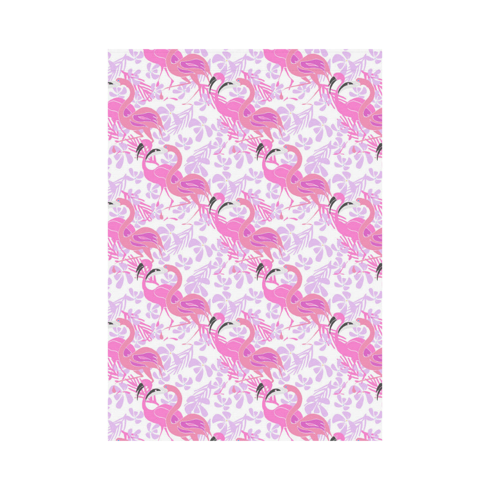 Pink flamingo flower pattern House Flag Garden Flag