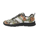 Monkey red hibiscus flower palm leaves floral patt Men's Sneaker Shoes