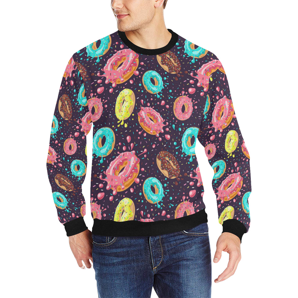 Colorful donut glaze pattern Men's Crew Neck Sweatshirt
