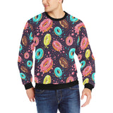 Colorful donut glaze pattern Men's Crew Neck Sweatshirt