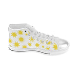 Sun pattern Women's High Top Canvas Shoes White