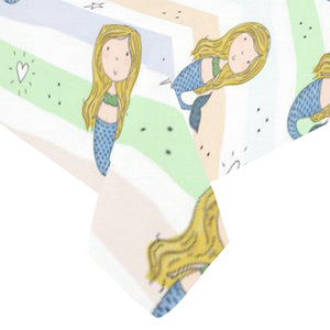 Cute hand drawn mermaid Tablecloth