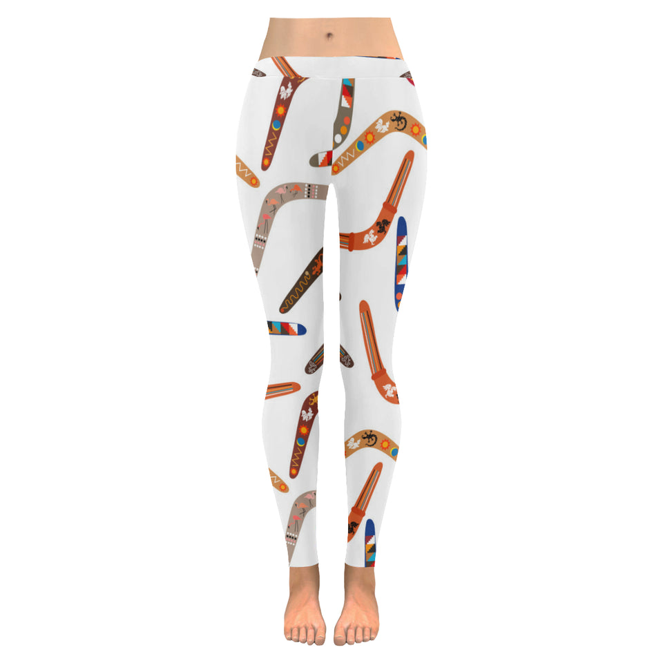 Boomerang Australian aboriginal ornament pattern Women's Legging Fulfilled In US