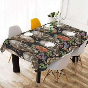 Skull rose humming bird flower pattern Tablecloth