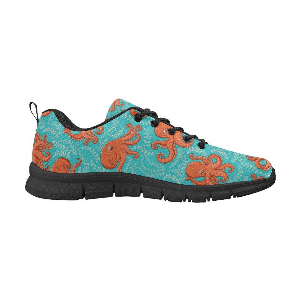Octopus turquoise background Women's Sneaker Shoes