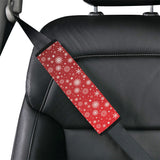 Snowflake pattern red background Car Seat Belt Cover