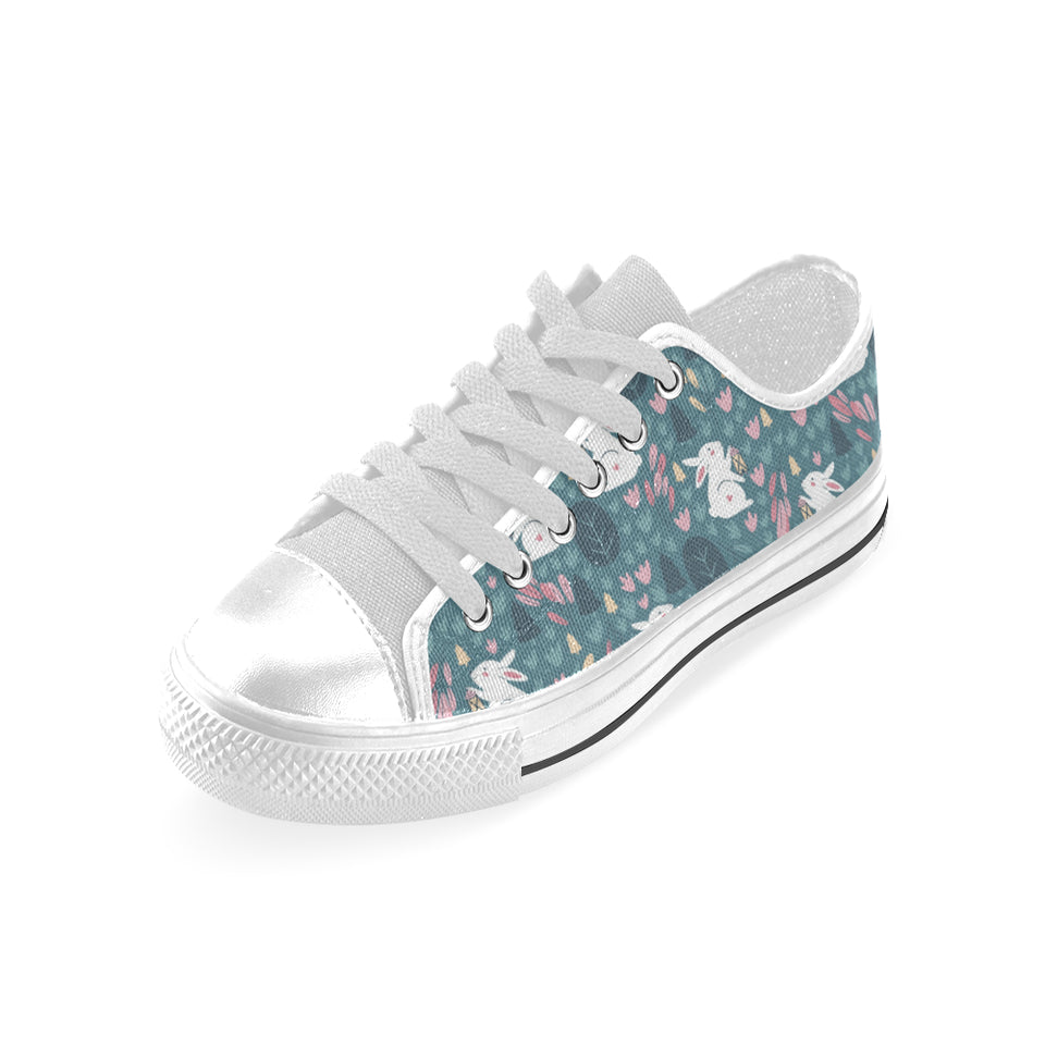 Cute rabbit pattern Men's Low Top Shoes White