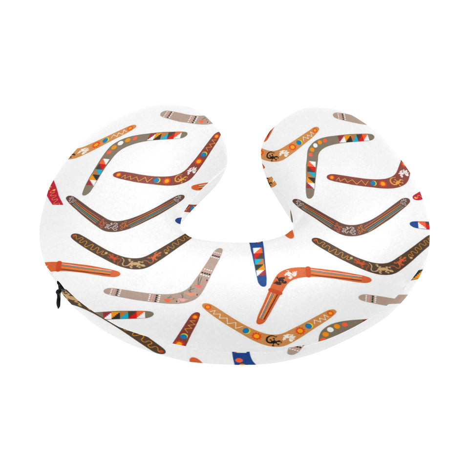 Boomerang Australian aboriginal ornament pattern U-Shaped Travel Neck Pillow