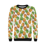 Pineapples design pattern Women's Crew Neck Sweatshirt